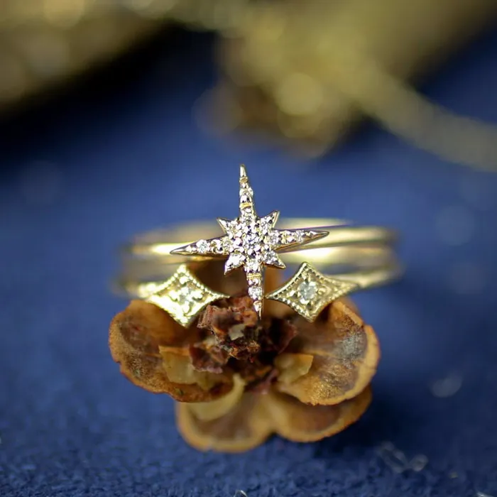 Envero Jewelry Starburst Diamond Set Ring Rings