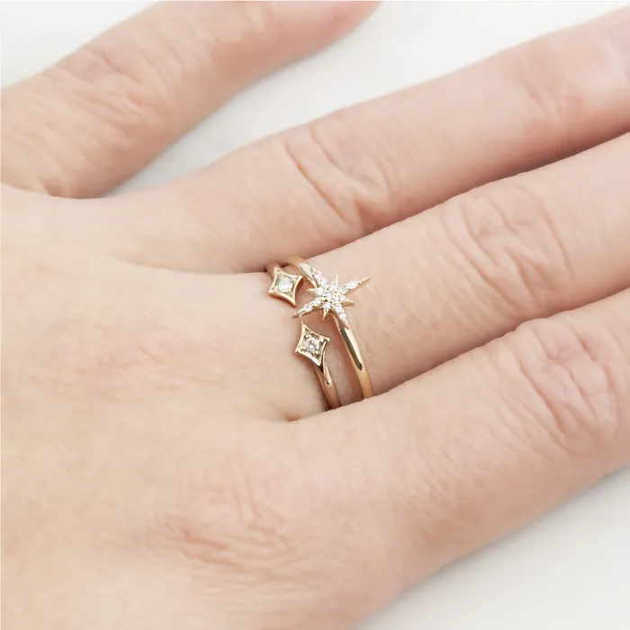 Envero Jewelry Starburst Diamond Set Ring Rings