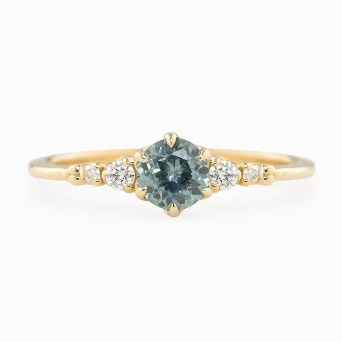 Estel Fleur Six Prongs Ring 060ct Light Blue Green Montana Sapphire Envero Jewelry Rings