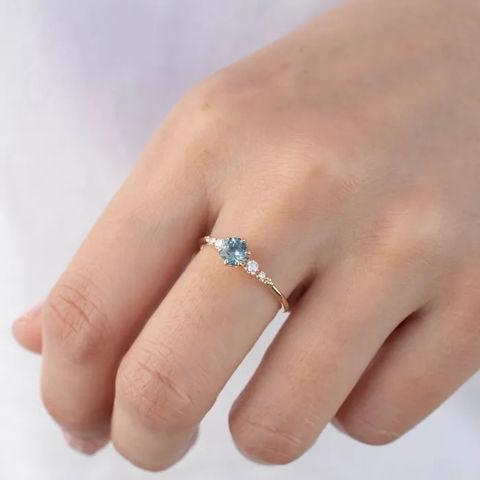 Estel Fleur Six Prongs Ring 060ct Light Blue Green Montana Sapphire Envero Jewelry Rings Estel Fleur Six Prongs Ring 060ct Light Blue Green Montana Sapphire Envero Jewelry Rings