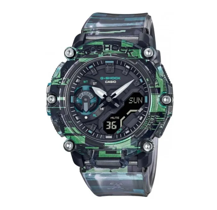 GSHOCK Earrings GSHOCK AD RSN GREEN SKELETON GA2200NN1A
