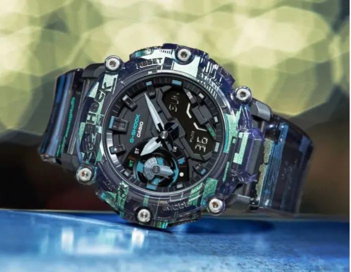 GSHOCK Earrings GSHOCK AD RSN GREEN SKELETON GA2200NN1A