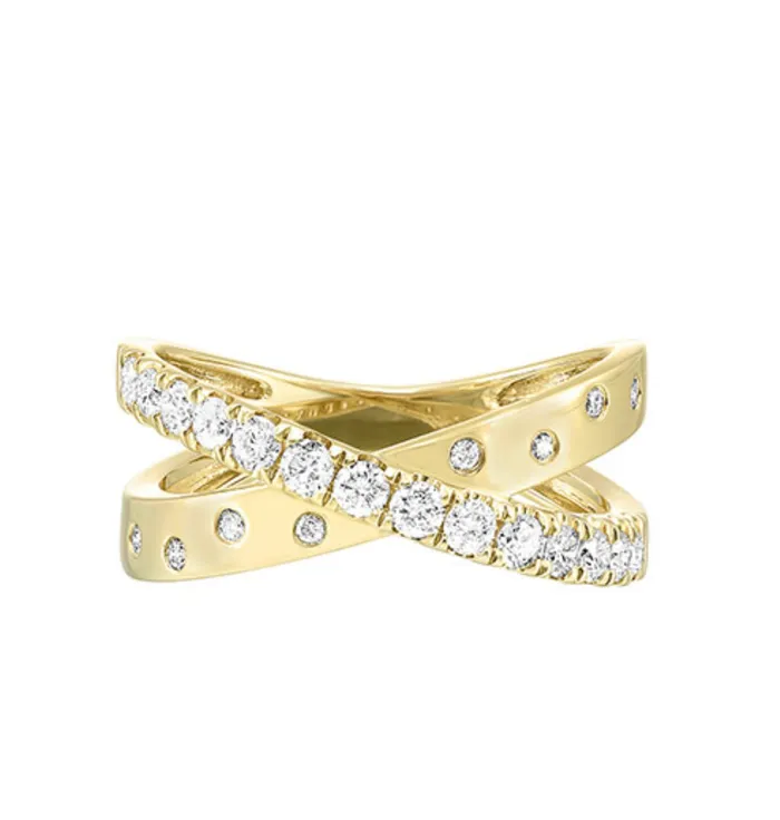 GemsOne 14k YG Diamond X Ring RG119344YC Rings