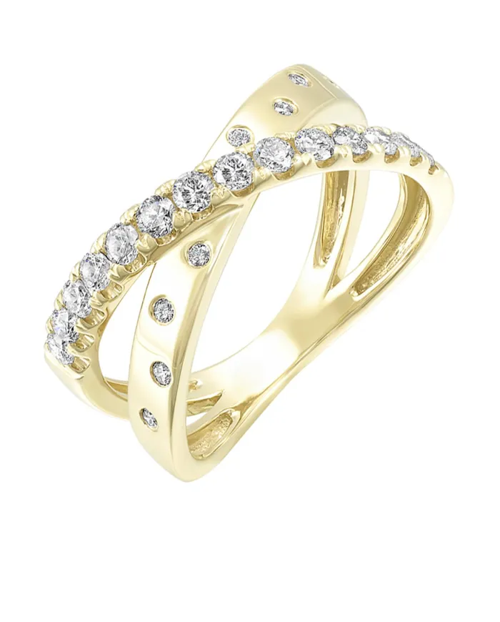 GemsOne 14k YG Diamond X Ring RG119344YC Rings