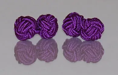 Head Shoulders Toes and Bows Rings Purple Silk Knot Cufflinks