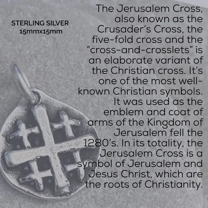 HeidiJHale Designs Charm Necklaces Tiny Jerusalem Cross Charm