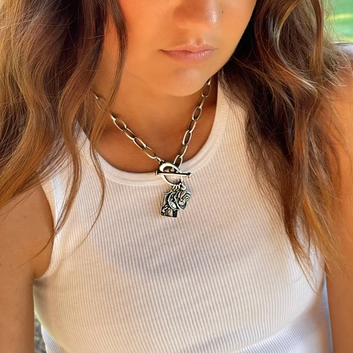 HeidiJHale Designs Charm Necklaces Tiny Jerusalem Cross Charm