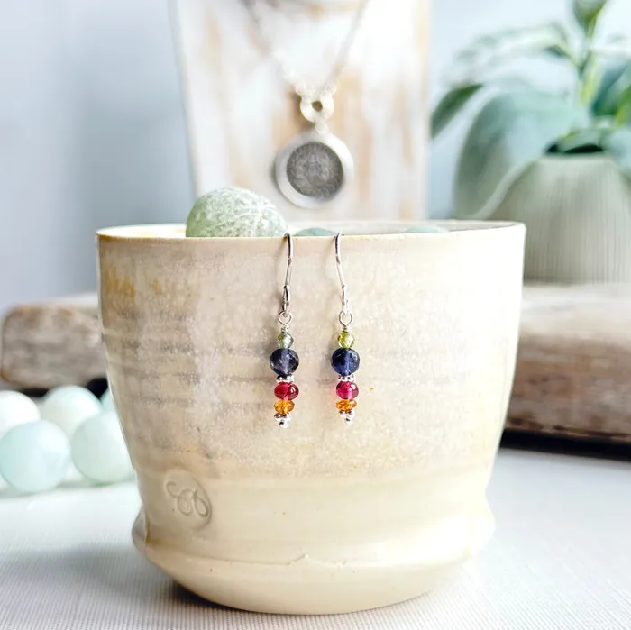 HeidiJHale Designs Earrings Green Garnet Iolite Tourmaline Mandarin Garnet Earrings 125 HeidiJHale Designs Earrings Green Garnet Iolite Tourmaline Mandarin Garnet Earrings 125
