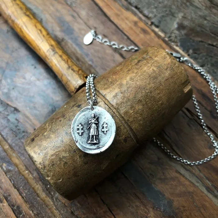 HeidiJHale Designs Necklaces Joan of Arc Sterling Silver Necklace Double Sided