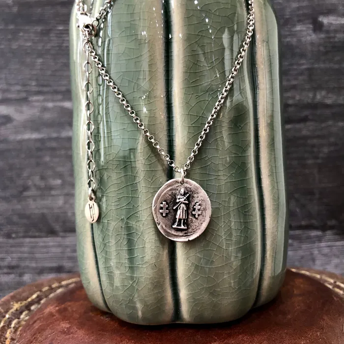 HeidiJHale Designs Necklaces Joan of Arc Sterling Silver Necklace Double Sided