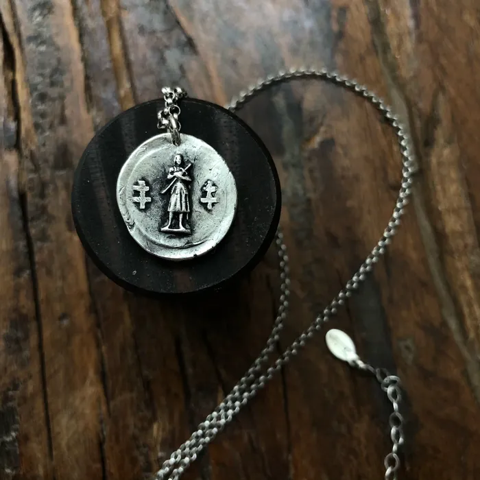 HeidiJHale Designs Necklaces Joan of Arc Sterling Silver Necklace Double Sided