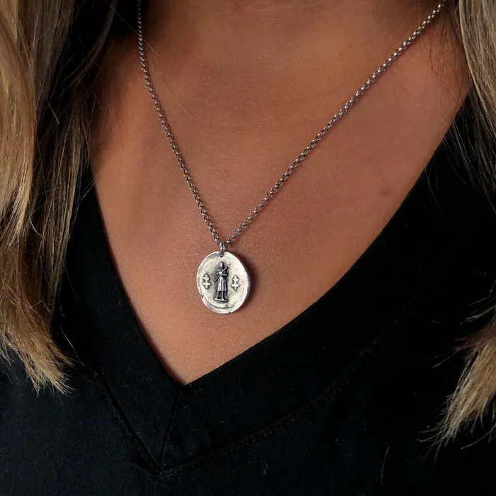 HeidiJHale Designs Necklaces Joan of Arc Sterling Silver Necklace Double Sided