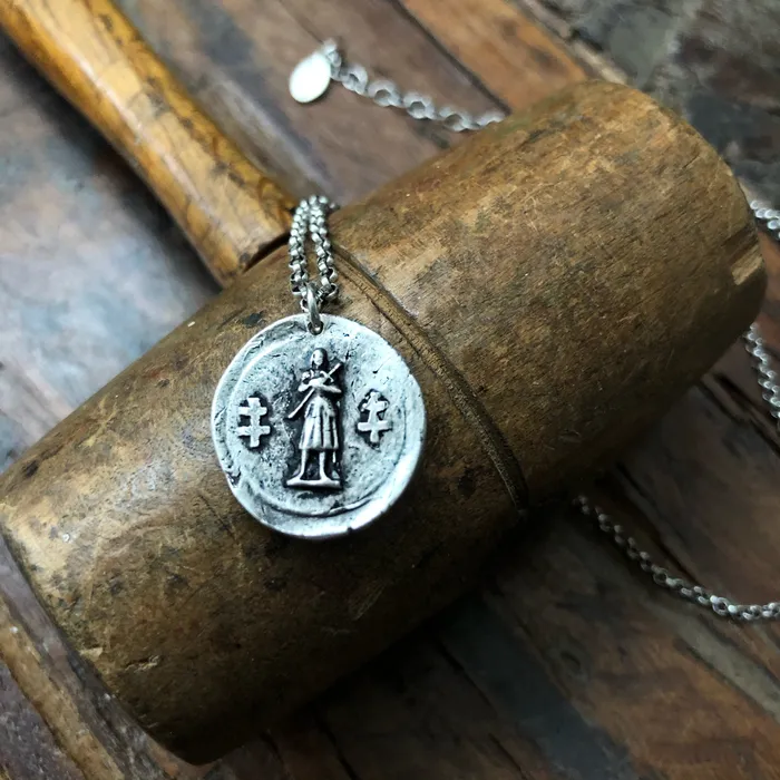 HeidiJHale Designs Necklaces Joan of Arc Sterling Silver Necklace Double Sided