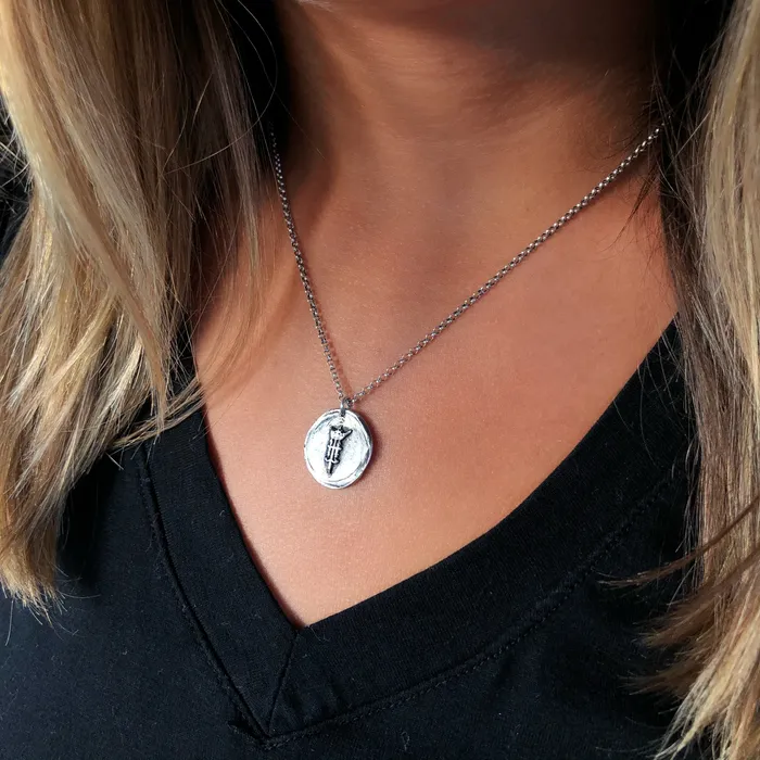 HeidiJHale Designs Necklaces Joan of Arc Sterling Silver Necklace Double Sided