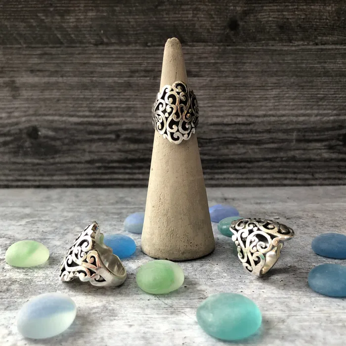 HeidiJHale Designs Rings Sterling Silver Scroll Ring