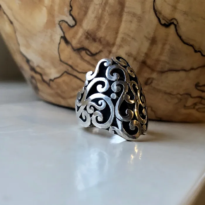 HeidiJHale Designs Rings Sterling Silver Scroll Ring