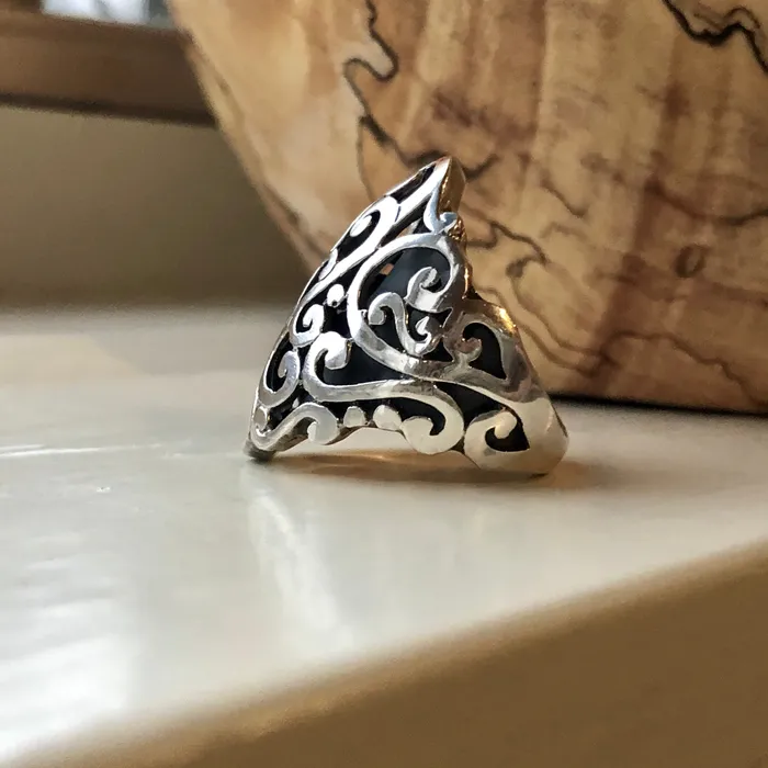HeidiJHale Designs Rings Sterling Silver Scroll Ring