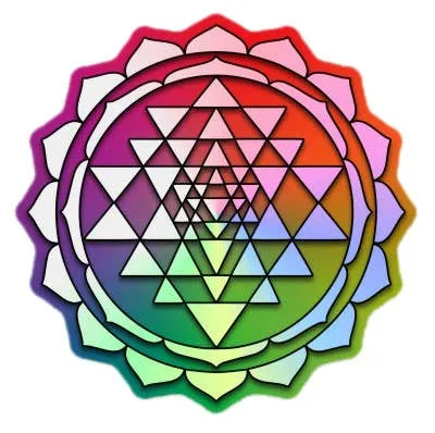 Holographic Sri Yantra Sticker Most Amazing Earrings
