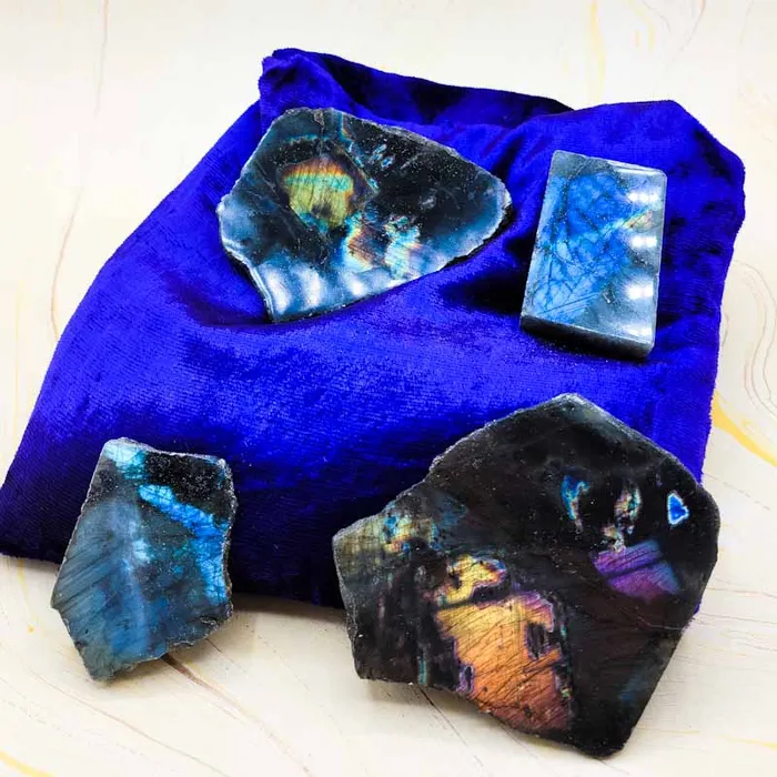 Jensen Rocks Earrings Labradorite Raw Slabs