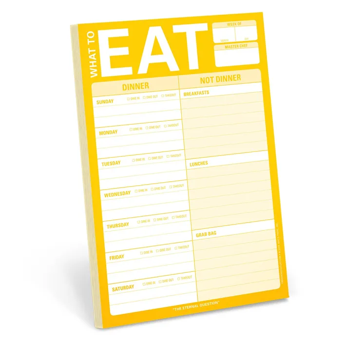 Knock Knock Necklaces What to Eat Pad with Magnet Yellow