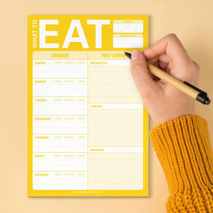 Knock Knock Necklaces What to Eat Pad with Magnet Yellow