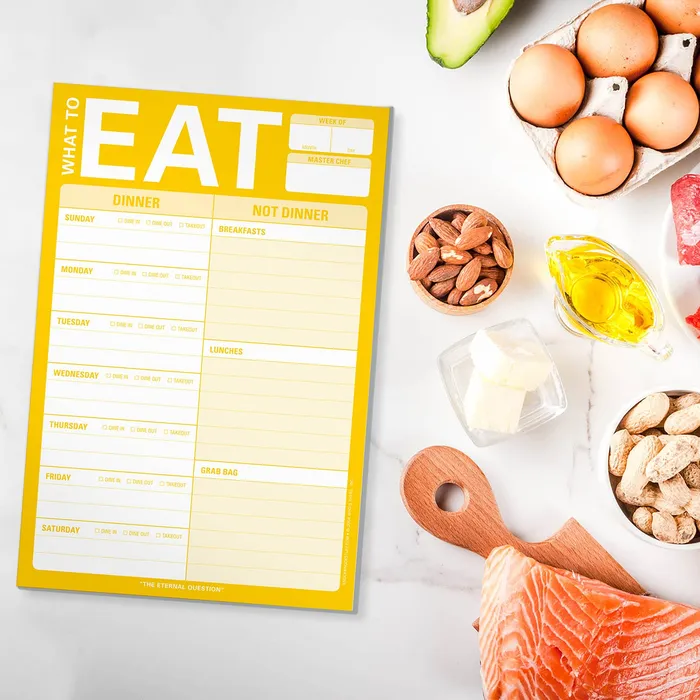 Knock Knock Necklaces What to Eat Pad with Magnet Yellow