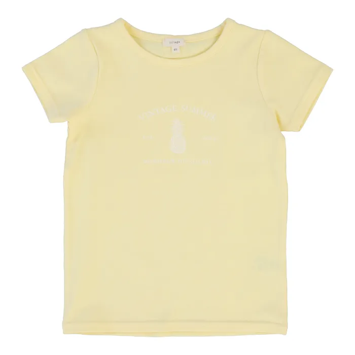 Lil Legs Boys Print TShirt Short Sleeve Yellow Vintage Contrast Collection Lil Legs Earrings