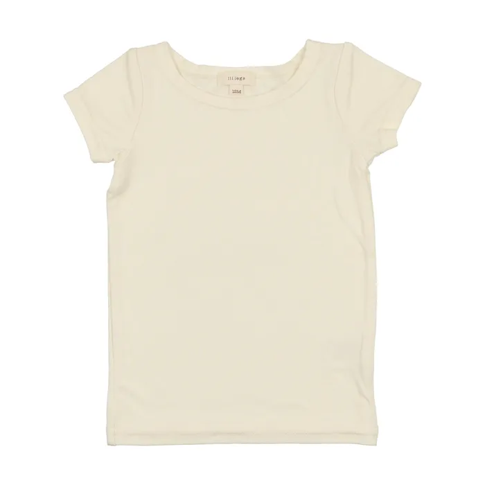 Lil Legs Earrings Lil Legs Bamboo TShirt Short Sleeve Cream