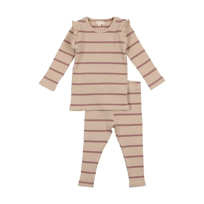 Lil Legs Earrings Lil Legs Girls Ribbed Set Berry Stripe