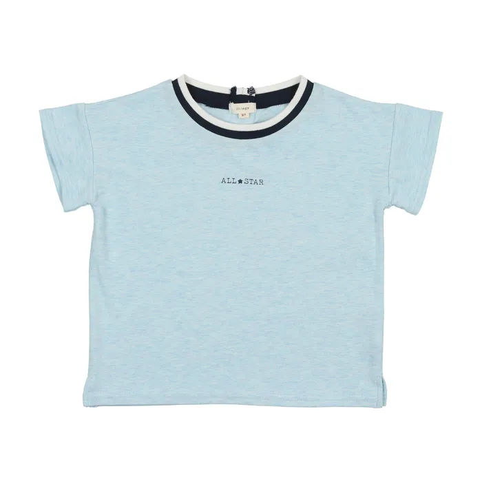 Lil Legs Lil Legs Boxy TShirt Light Blue Heather Necklaces