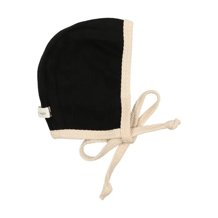 Lil Legs Lil Legs Classic Pajama Bonnet Black Rings