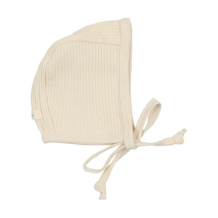 Lil Legs Ribbed Bonnet Cream Lil Legs Earrings