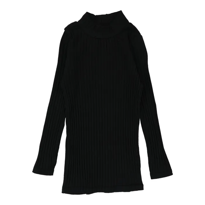 Lil Legs Rings Lil Legs Ribbed Funnel Neck Shirt Black