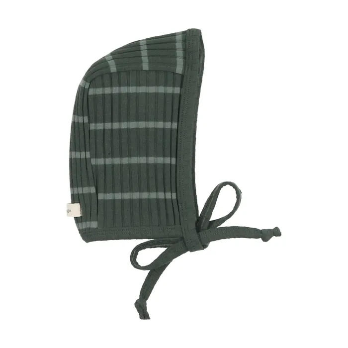 Lil Legs Wide Ribbed Bonnet Green Stripe Lil Legs Earrings