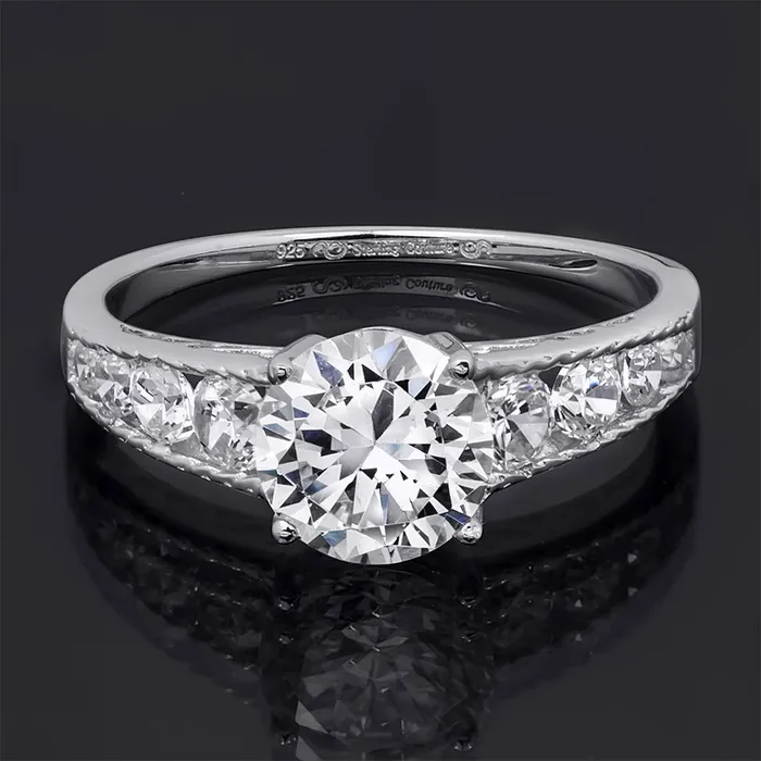 mayamila 200 Carat Round Cut Cubic Zirconia Ring Authentic Sterling Silver Rings
