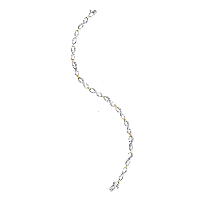 mayamila Bracelets 10kt Twotone Gold Womens Diamond Infinity Tennis Bracelet 12 Cttw mayamila Bracelets 10kt Twotone Gold Womens Diamond Infinity Tennis Bracelet 12 Cttw