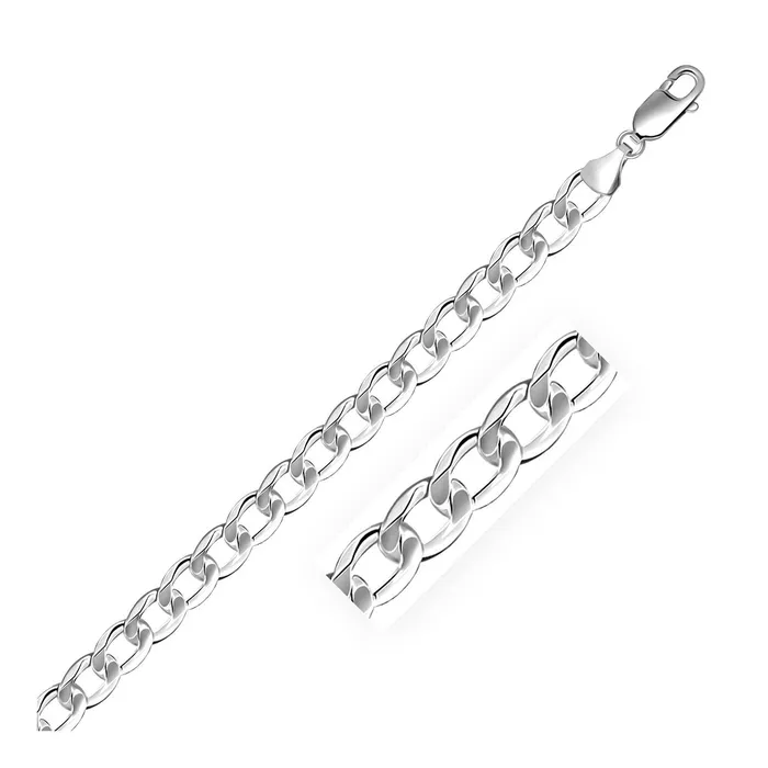 MayaMila Bracelets Rhodium Plated 72mm Sterling Silver Curb Style Bracelet MayaMila Bracelets Rhodium Plated 72mm Sterling Silver Curb Style Bracelet