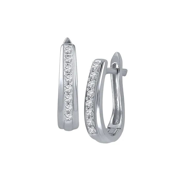 mayamila Earrings 10kt White Gold Womens Round Diamond Hoop Earrings 14 Cttw mayamila Earrings 10kt White Gold Womens Round Diamond Hoop Earrings 14 Cttw