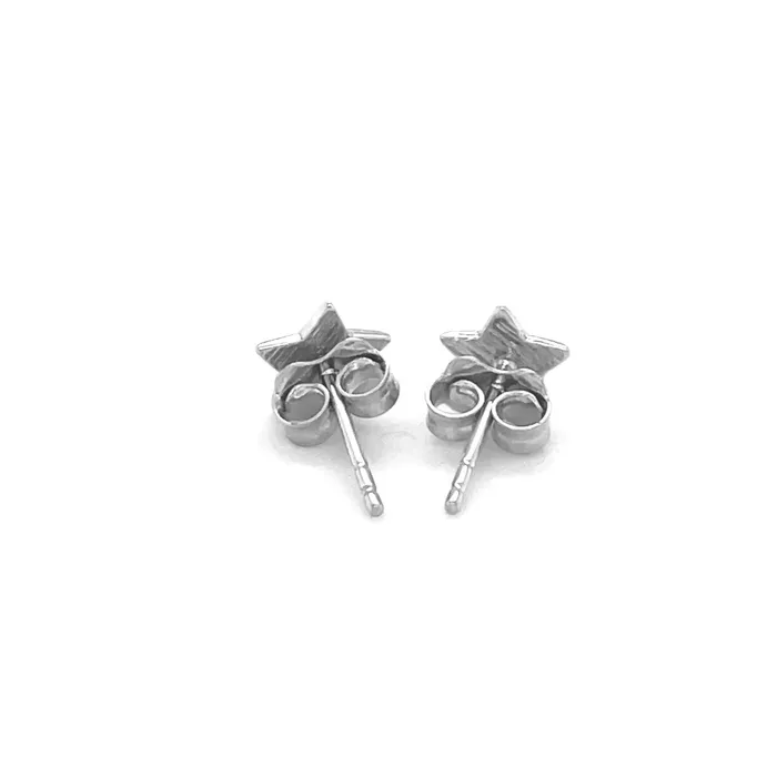MayaMila Earrings 14k White Gold Post Earrings with Stars