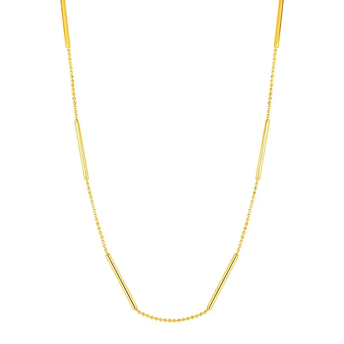 MayaMila Necklaces Choker Necklace with Shiny Bar Details in 14k Yellow Gold MayaMila Necklaces Choker Necklace with Shiny Bar Details in 14k Yellow Gold