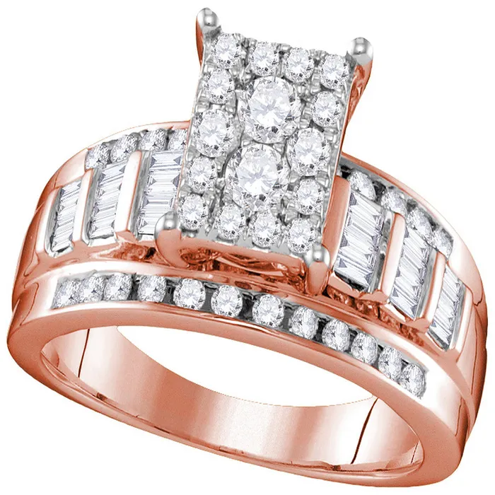 mayamila Rings 10kt Rose Gold Womens Round Diamond Cluster Bridal Wedding Engagement Ring 78 Cttw mayamila Rings 10kt Rose Gold Womens Round Diamond Cluster Bridal Wedding Engagement Ring 78 Cttw