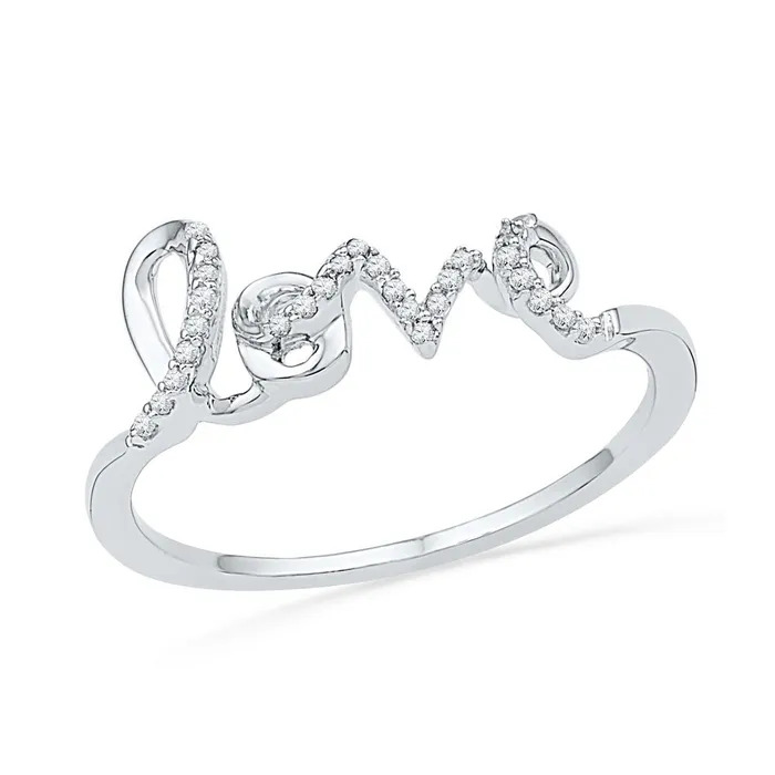 mayamila Rings 10kt White Gold Womens Round Diamond Love Band Ring 112 Cttw mayamila Rings 10kt White Gold Womens Round Diamond Love Band Ring 112 Cttw