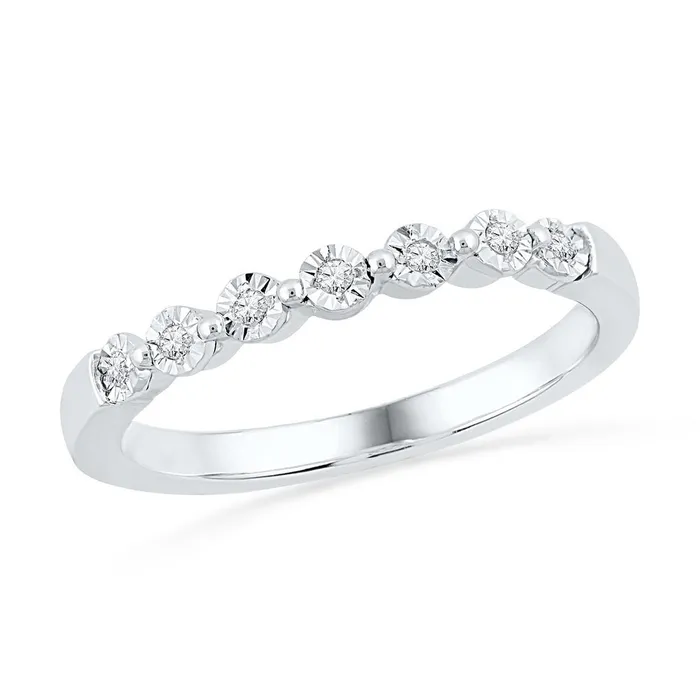 mayamila Rings 10kt White Gold Womens Round Diamond Slender Fashion Band 110 Cttw mayamila Rings 10kt White Gold Womens Round Diamond Slender Fashion Band 110 Cttw