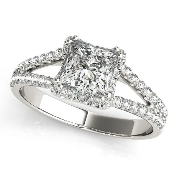 mayamila Rings 14K White Gold Princes Cut Halo Split Shank Diamond Engagement Ring 2 ct tw mayamila Rings 14K White Gold Princes Cut Halo Split Shank Diamond Engagement Ring 2 ct tw