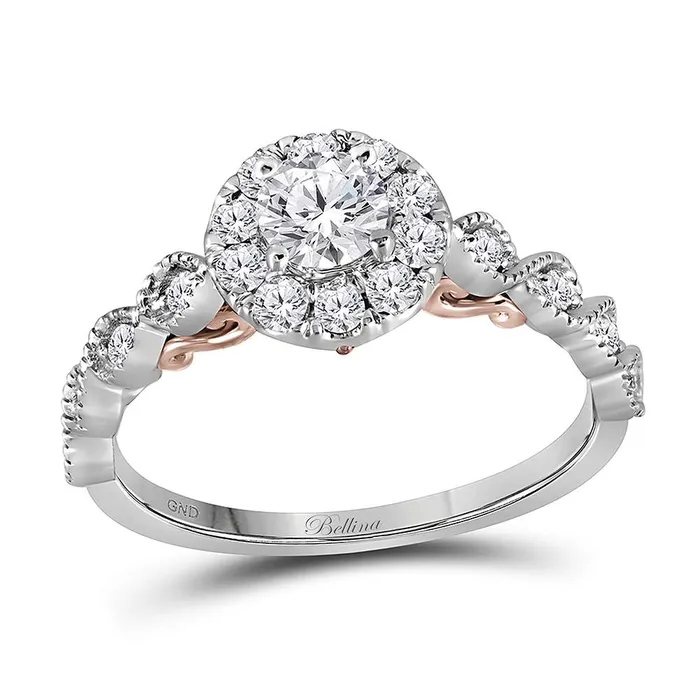 mayamila Rings 14kt Twotone White Rose Gold Womens Round Diamond Solitaire Bellina Bridal Wedding Engagement Ring 34 Cttw mayamila Rings 14kt Twotone White Rose Gold Womens Round Diamond Solitaire Bellina Bridal Wedding Engagement Ring 34 Cttw