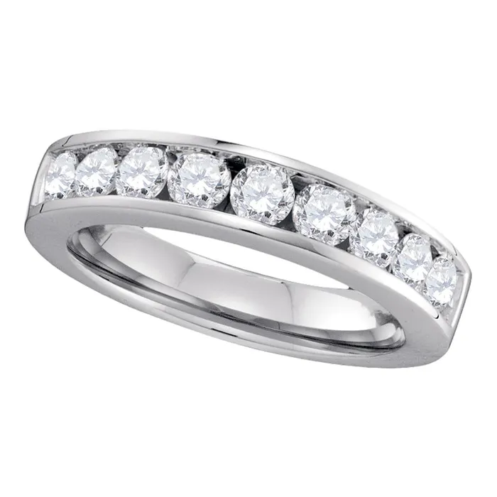 mayamila Rings 14kt White Gold Womens Round Channelset Diamond Single Row Wedding Band 100 Cttw Size 6 mayamila Rings 14kt White Gold Womens Round Channelset Diamond Single Row Wedding Band 100 Cttw Size 6