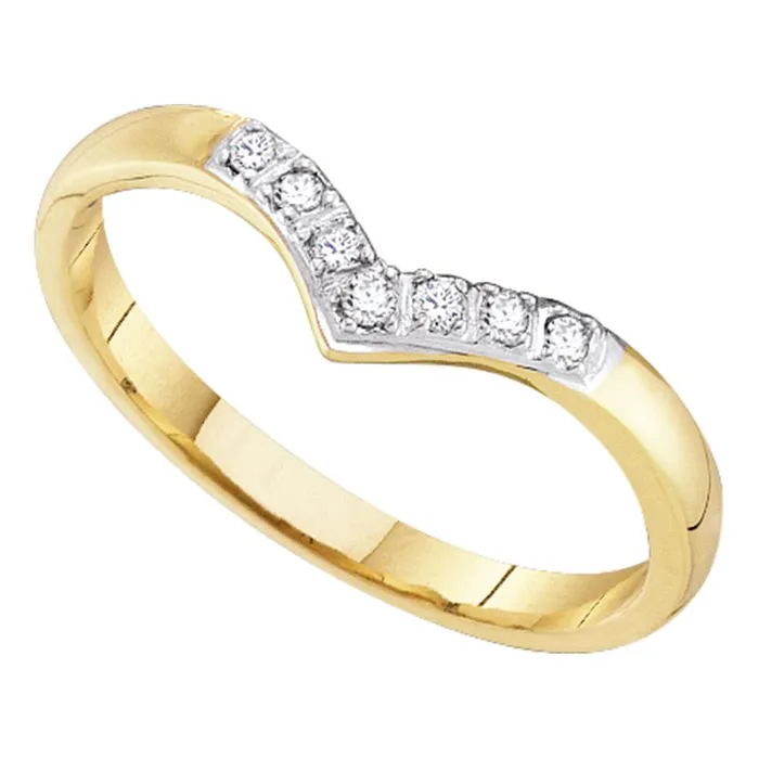mayamila Rings 14kt Yellow Gold Womens Round Diamond Chevron Band Ring 112 Cttw