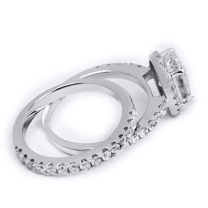 mayamila Rings 35 Carat Wedding BAND Engagement RING Set Oval Cut Sterling Silver