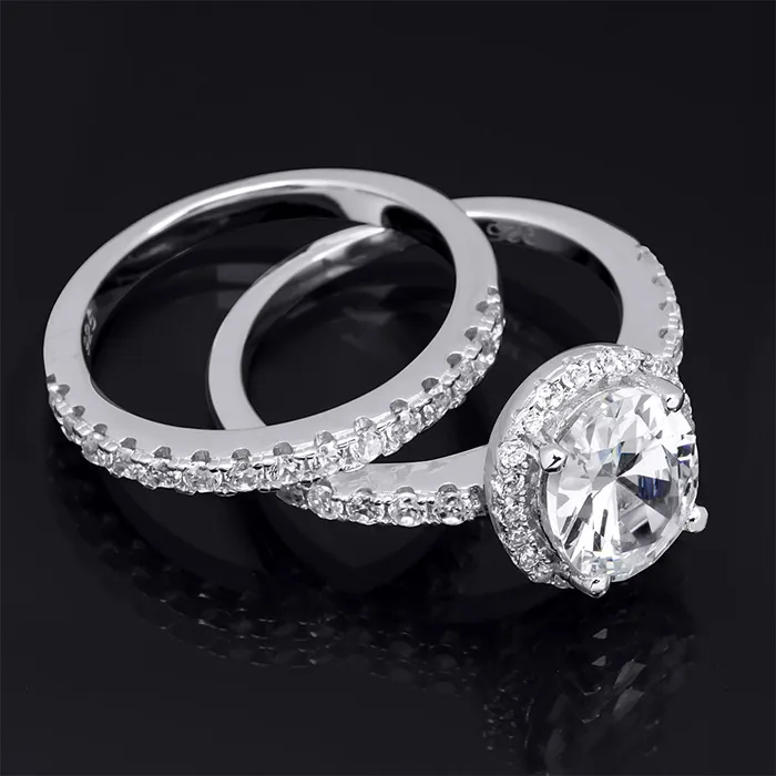 mayamila Rings 35 Carat Wedding BAND Engagement RING Set Oval Cut Sterling Silver