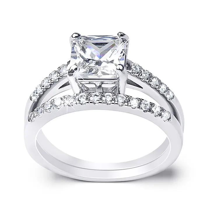 mayamila Rings Womens 175 CT Carat Engagement RING Wedding BAND Set White Gold Plated mayamila Rings Womens 175 CT Carat Engagement RING Wedding BAND Set White Gold Plated